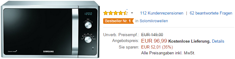Samsung MS23F301EASEG Mikrowelle kaufen auf Amazon.de